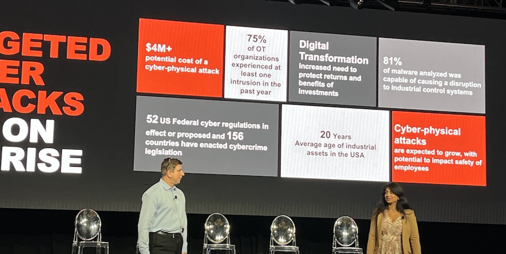 Jason Urso, vice president and CTO and Dimple Shah, Dimple Shah, senior director of global technology and data policy at Honeywell, outlined the threats manufacturers face at Honeywell Connect.